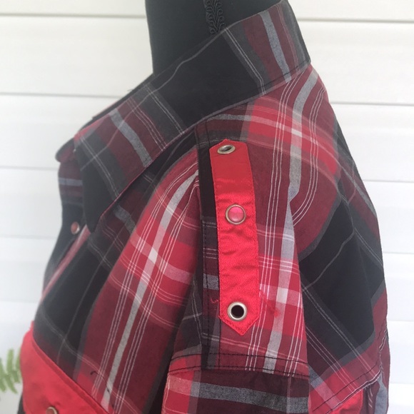 Knockout Wear Red Pearl Snap Western Shirt - Picture 6 of 8